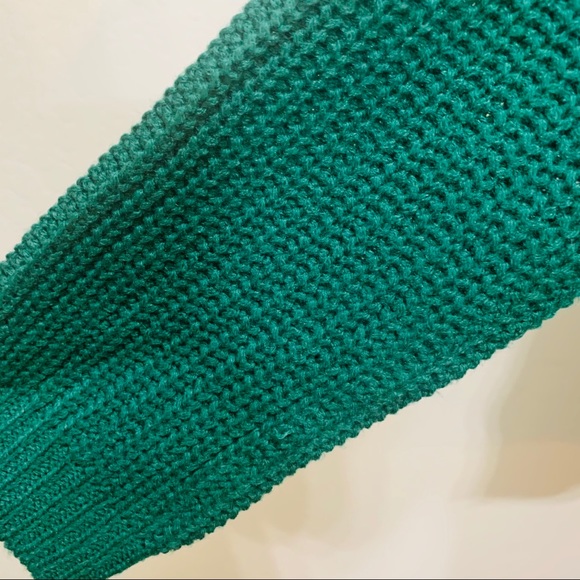 Questions Chunky Knit Chocker Sweater Green Size L - Picture 6 of 7
